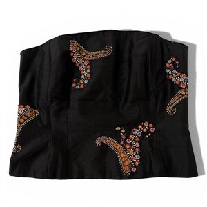 ANN TAYLOR Black Silk Bustier